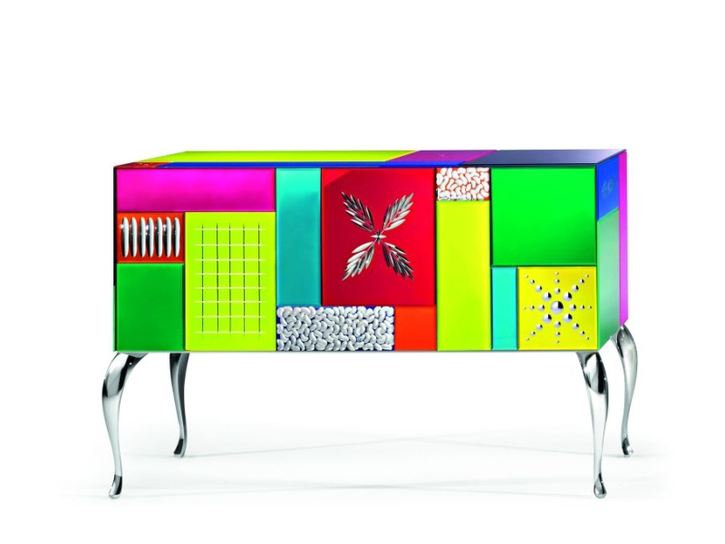 GOOD MOOD 7000 Multicolor 3-Door Sideboard-Credenza-Buffet by Leonardo de Carlo ('Riflessivo' Series, 2010) from ARTE VENEZIANA (Copyright: © Leonardo de Carlo, ARTE VENEZIANA)