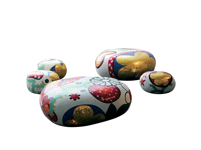 ALICE, BEATRICE, CECILIA, DAPHNE & ELENA Poufs-Stools-Ottomans-Coffee Tables-Side Tables by Marcel Wanders (2004-2012) from BISAZZA (courtesy of BISAZZA - copyright: ©Marcel Wanders, BISAZZA)